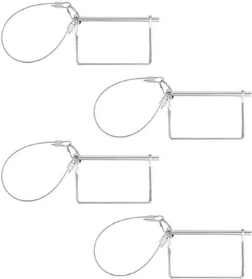 Imagen del producto de Pasadores de acoplamiento galvanizados - 4 unidades - 1/4" x 4" - Ejes de transmisión de potencia (PTO) con sistema de bloqueo - Acoplamientos robustos para remolques