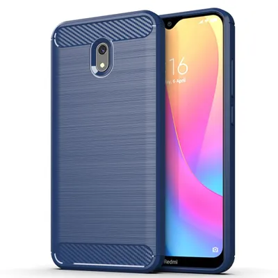 Zdjęcie produktu dla Xiaomi Redmi 8A TPU Case Carbon Fibre Optics Brushed Protective Cover Blue