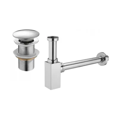 Image de Siphon de lavabo avec sortie click-clack sans trop-plein, chromé (7991060-00)