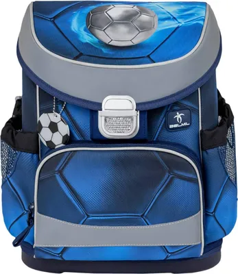 Produktbild von Belmil Schulranzen Set MINI FIT Football 4 (Motiv: Fußball) für Jungen ab 1. Klasse Grundschule Einschulung