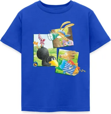 Produktbild von Spreadshirt Der kleine Rabe Socke mit Wildschwein und Hase Kinder T-Shirt, 110/116 (5-6 Jahre), Royalblau
