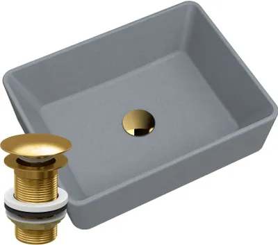 Image de Plan de travail en granit Lavabo Gris Liège Or