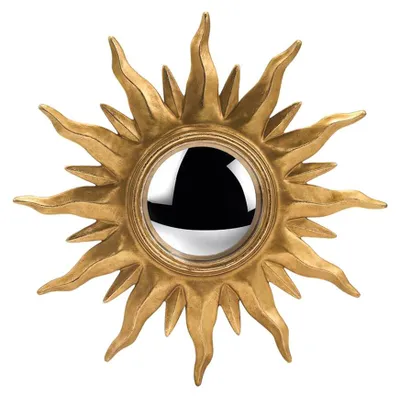 Produktbild von Goldener gewölbter Hexenspiegel aus Polyresin, Durchmesser 31 cm, mit Aufhängung