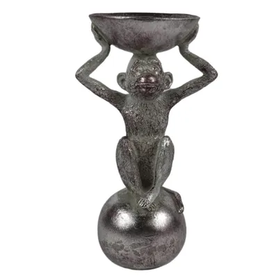 Produktbild von Statue Affe silber 26cm