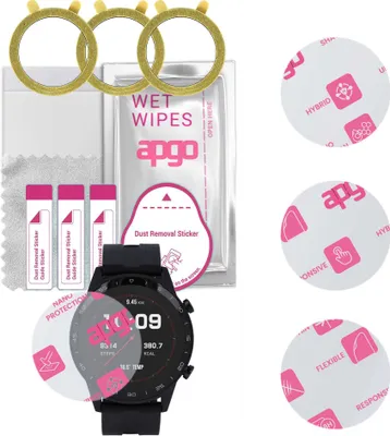 Produktbild von apgo 3 Stück Schutzglas, klar, kompatibel mit Vector Smart VCTR-32 Smartwatch, Hybrid 8H, Ersatz für Hartglas, Displayschutzglas, Bildschirmschutz, Displayschutz, kratzfest