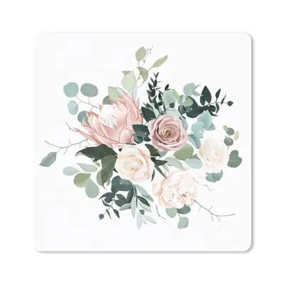 Produktbild von MuchoWow® Mauspad Mousepad Blumen - Rosen - Pfingstrose 30x30 cm - Mousepads - Maus Mat - Pad - Mausunterlage - Gaming