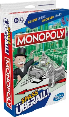 Produktbild von Monopoly Kompakt Brettspiel, Reiseversion für 2-6 Spieler, ab 8 Jahren
