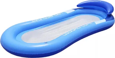 Produktbild von Aufblasbare Lilo Liege Stuhl Schwimmende Reihe Strand Schwimmbad Hilfe Air Matte Bett blau