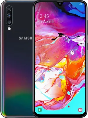 Imagen del producto de Samsung Galaxy A70 SM-A705F, pantalla de 17 cm (6.7"), 6 GB de RAM, 128 GB de almacenamiento, cámara de 32 MP, sistema operativo Android 9.0, color negro