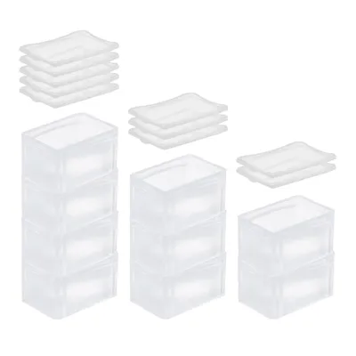 Produktbild von SuperSparSet 10x Transparenter Eurobehälter BasicLine mit geschlossenem Griff und Klickdeckel | HxBxT 17x20x30cm | 7,2 Liter | Eurobox, Transportbox, Transportbehälter, Stapelbehälter