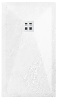 Obrázok produktu pre BALNEO sprchová vanička z minerálneho kompozitu Stone Tray F 80 × 100 × 2,5 cm v bielej farbe
