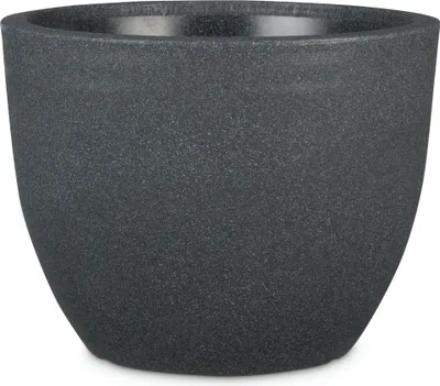 Produktbild von Scheurich Firenze 60, Pflanzgefäß/Blumentopf/Pflanzkübel, rund,  aus Kunststoff Farbe: Schwarz-Granit, 59,5 cm Durchmesser, 45,8 cm hoch, 85,5 l Vol.