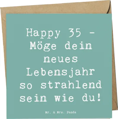 Produktbild von Mr. & Mrs. Panda Klappkarte Spruch 35. Geburtstag Glückwünsche - Meeresbrise - Geschenk, doppelkarte, Überraschung, Abenteuerlust, Glückwunschkarte, Jubiläum, anlasskarte