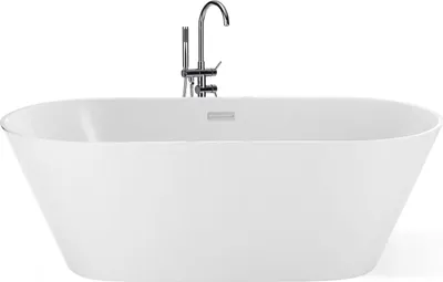Obrázok produktu pre BELIANI Voľne stojaca vaňa biela sanitárny akrylát 150 x 75 cm oválna moderný dizajn kúpeľňa