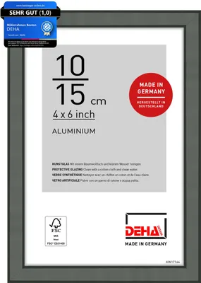 Produktbild von DEHA Design Aluminium Portraitrahmen, Bilderrahmen Boston, 10x15 cm, Contrastgrau