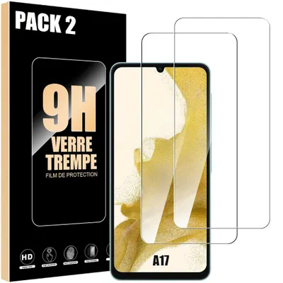 Image de Pack-2 Verre Trempé pour Samsung Galaxy A17, Protection d'écran Transparent 9H Antichoc Anti-Rayures