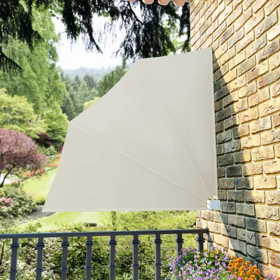 Produktbild von Maison Exclusive - Faltbarer Balkonfächer Creme 140×140 cm