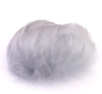 Bastelfedern, 100 Stück, natürliche Gänsefedern, 5–8 cm, grau