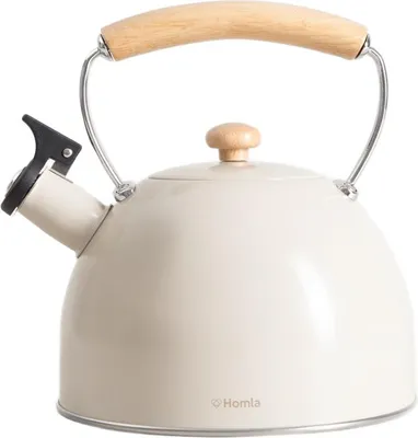Produktbild von HOMLA Wasserkocher B2 VIRGEN ESSENTIALS, beige mit Holzgriff, 2,5 l