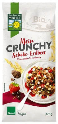 CRUNCHY CZEKOLADOWO - TRUSKAWKOWE BIO 375 g - BOHLSENER MUEHLE