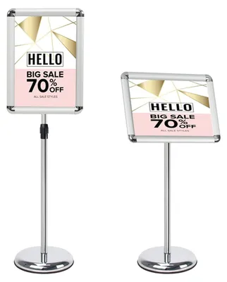 Productafbeelding van Displaystandaard voet Posterstandaard - Verstelbaar 89 tot 138 cm - Zilver, A3