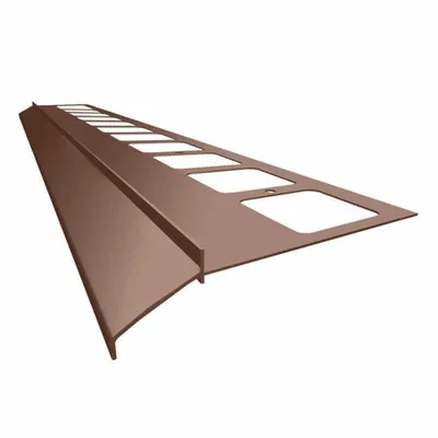 Zdjęcie produktu dla Renoplast Profil okapowy aluminiowy K100, Do posadzki klejonej na tarasy i balkony, Profil prosty 200cm, Brąz
