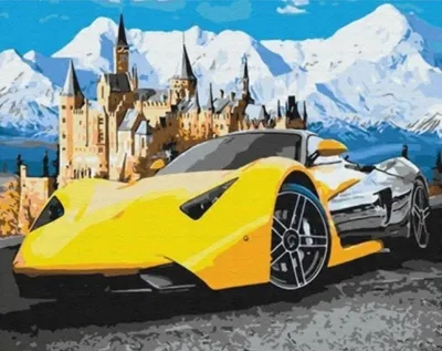 Produktbild von Diamantmosaik Sportwagen mit Acryl-Diamanten für Wanddekoration, Geschenkidee