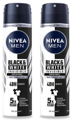 Produktbild von 2 x Nivea Men Black & White Invisible Original Deodorant Spray 150 ml - Vorteilspackung - 2 Stücke