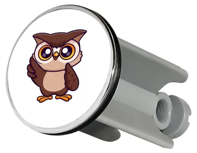 Produktbild von Waschbeckenstöpsel Eule Comic 4cm für Abflussstopfen