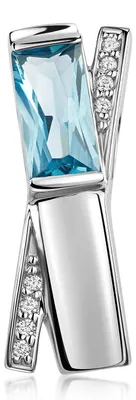 Image de MATERIA by Matthias Wagner : pendentif en zircone bleue, argent sterling 925 rhodié, livré dans un coffret KA-433