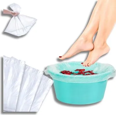 Productafbeelding van Wegwerp voetbadzakjes – Voetverzorgingsset voor een voetbad – Voetbad voor in de badkuip – Plastic voetbak – Voetzakjes voor in de wasbak
