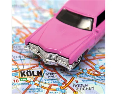 Produktbild von Glasbild Köln Landkarte Auto 20x20 cm