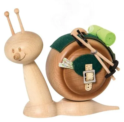 Räucherfigur Wandelslak, Holz, 16 cm, Tiermotiv