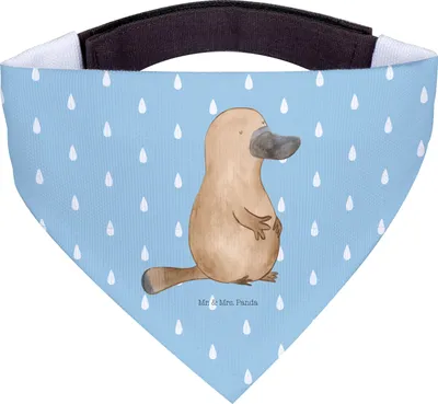 Produktbild von Mr. & Mrs. Panda Bandana Schnabeltier Mut - Blau Pastell - Geschenk, Halstuch Hund, Training, Büro, Dreieckstuch, für, Hundehalstuch, Meer, Arbeit, Raodtrip, Hunde Schal