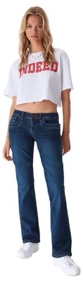 Produktbild von LTB Jeans Damen Stretch Valerie Bootcut Fit Jeanshose Hose Denim Tiefer Bund, Farbe:Dark Age Blue Wash (53327), Größe:28W / 36L