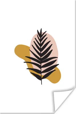 Produktbild von MuchoWow® Poster Blätter - Botanisch - Pflanzen - Pastell 80x120 cm - Papierdruck
