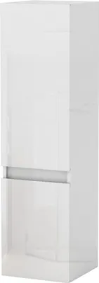 Produktbild von Hochschrank 110cm Weiß Hochglanz Badschrank Seiteschrank Hängeschrank Badezimmerschrank