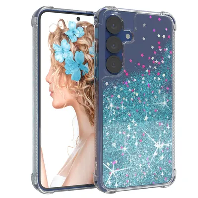 Produktbild von EAZY CASE - Glitzer Hülle kompatibel mit Samsung Galaxy S25 Glitzer Schutzhülle, Soft Case, Backcover Transparent mit Motiv