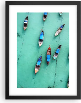 Produktbild von Gerahmtes Poster - Schwarzer Rahmen - Boote mit Luft - 30x40 cm - Wand Bild - Wanddeko - Wandbilder - Kunstposter - Wandposter - Bilderrahmen - Bilder - Kunstdruck - Wandbild - P2BPA30x40-4362