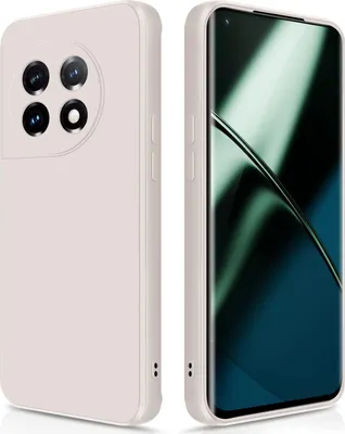 Produktbild von Silikon Hülle für OnePlus 11 Flüssigsilikon Dünn Gel Gummi Matt Kratzfeste Schutzhülle Weiß