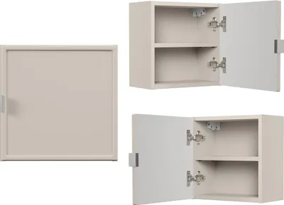 Produktbild von Badezimmer Hängeschrank mit 35 cm Breite in Kaschmir, 1 türig - BIBIONE-56