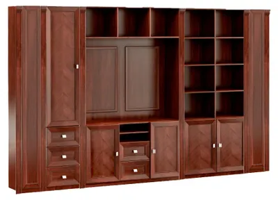 Produktbild von Brauner Stilvoller Büroschrank Massivholz Designer Eckschränke Holz Möbel