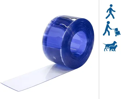 Produktbild von PVC-Streifen Rollenware, 2 x 200 mm, 50 m, transparent  ## geruchsoptimiert ##