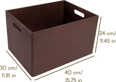 Produktbild von Creative Deco XXL Große Braune Holzkiste Obstkiste Korb Weihnachten - 40x30x24cm