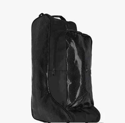 Image de Sac pour bottes d'équitation et casque QHP Combi Croco, couleur : noir