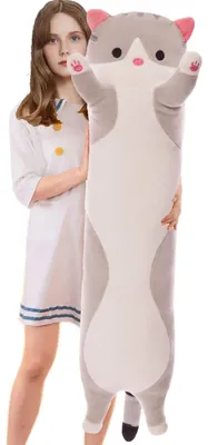 Produktbild von Weiches Plüsch-Katzenkuschelkissen, 130 cm