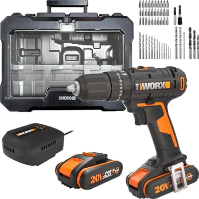 Produktbild von WORX WX370.2 Akku Schlagbohrschrauber 20V, inkl. 2x2Ah Akku & Ladegerät