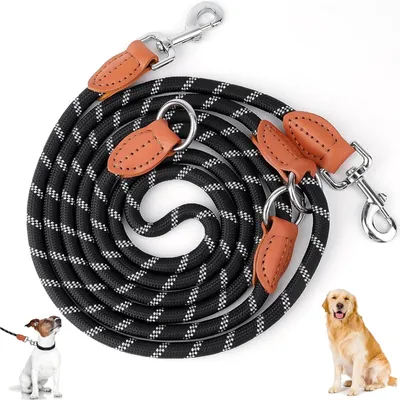 Obrázok produktu pre Nastaviteľné vodítko pre psov 3 m, 13 mm široké, 2 karabíny, 3 krúžky, pre veľkých a stredných psov, reflexné