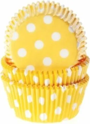 Produktbild von Muffinförmchen 50 Stück gelb mit Punkten