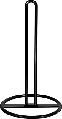 Image de Porte-rouleau de cuisine noir pour rouleaux standard et grands rouleaux, debout, stable et durable